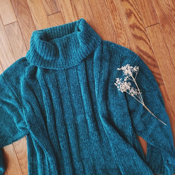 Sweaters - Cozy Teal Cowl Neck Sweater